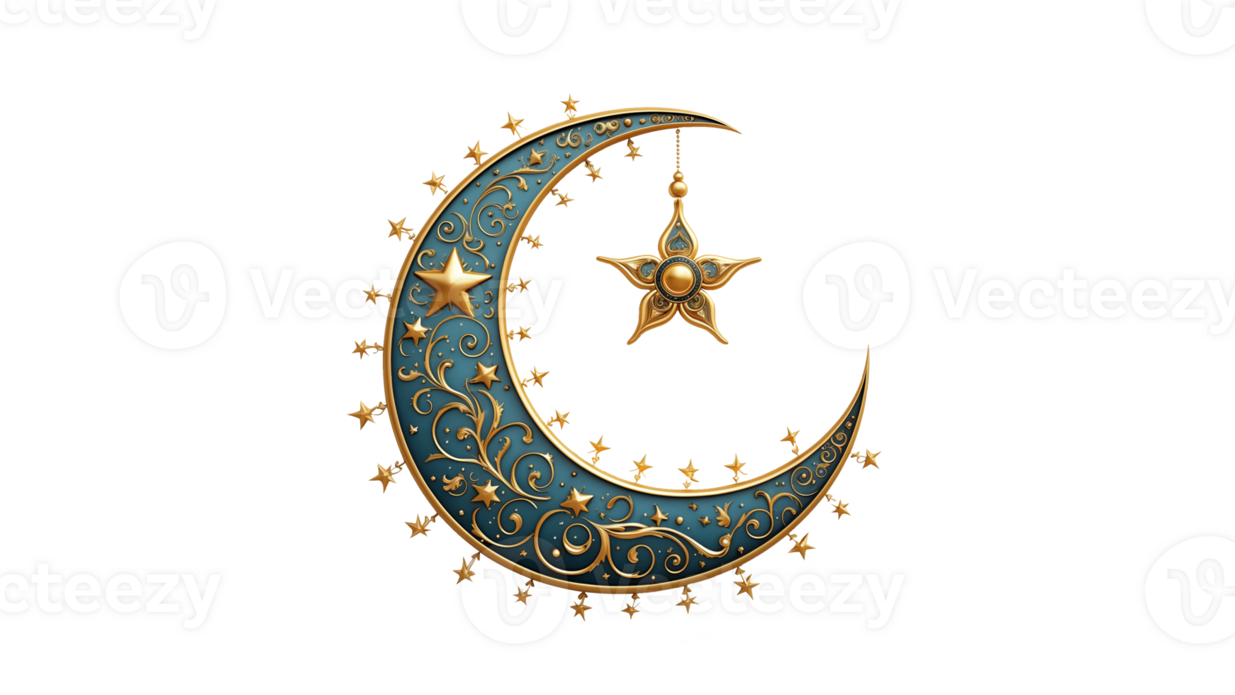 Ramadan crescent cut out. Islamic green half moon crescent cutout. Eid mubarak crescent png