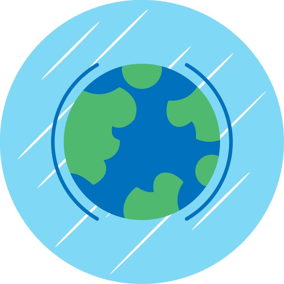 Earth Flat Blue Circle Icon vector