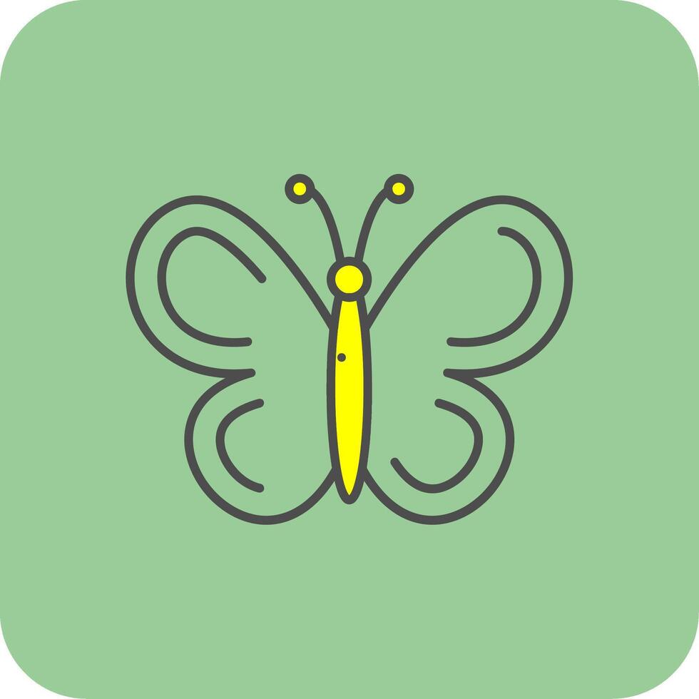 mariposa lleno amarillo icono vector