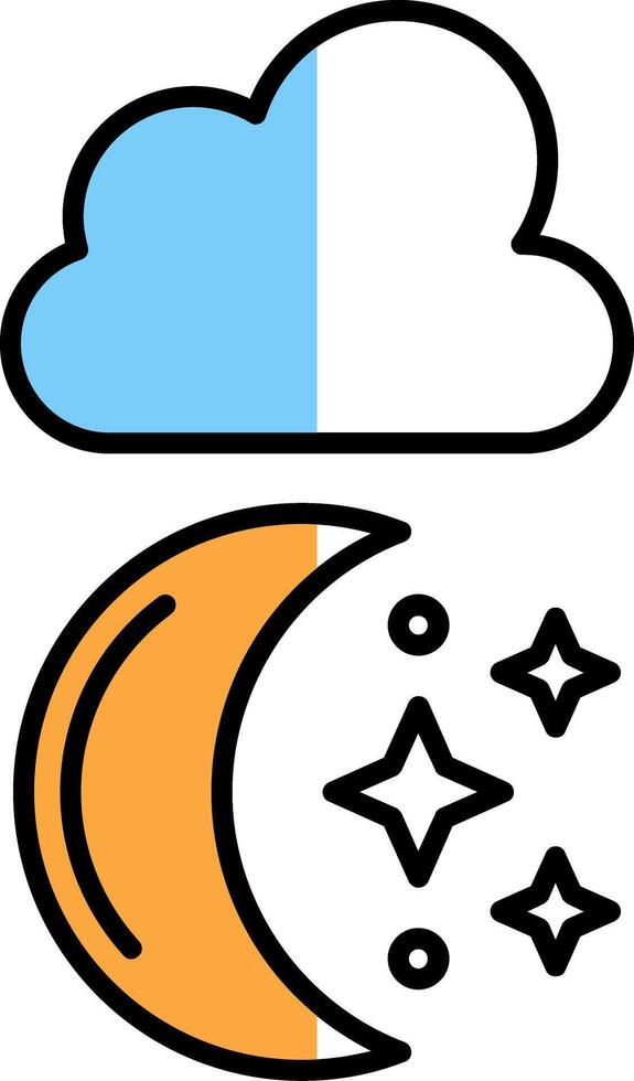Moon Filled Half Cut Icon vector
