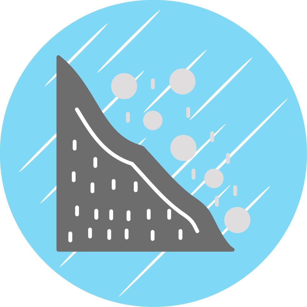 Snowslide Flat Blue Circle Icon vector