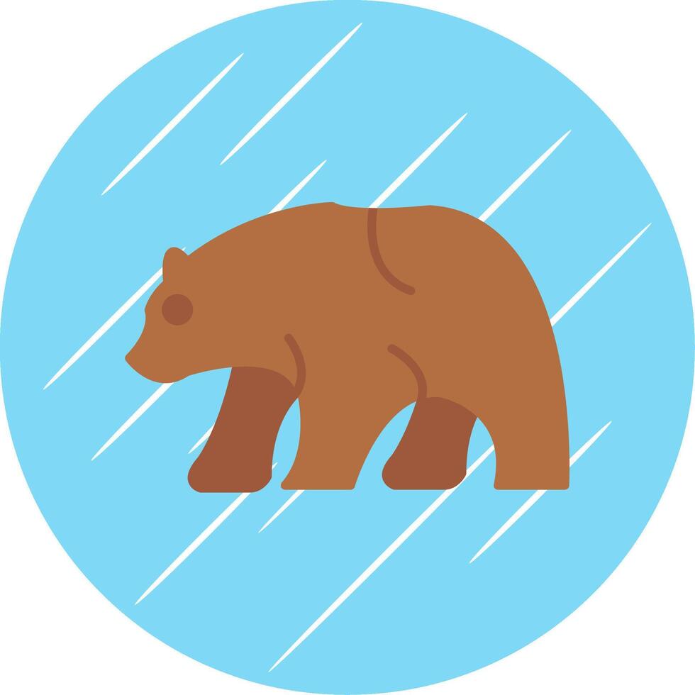 oso plano azul circulo icono vector