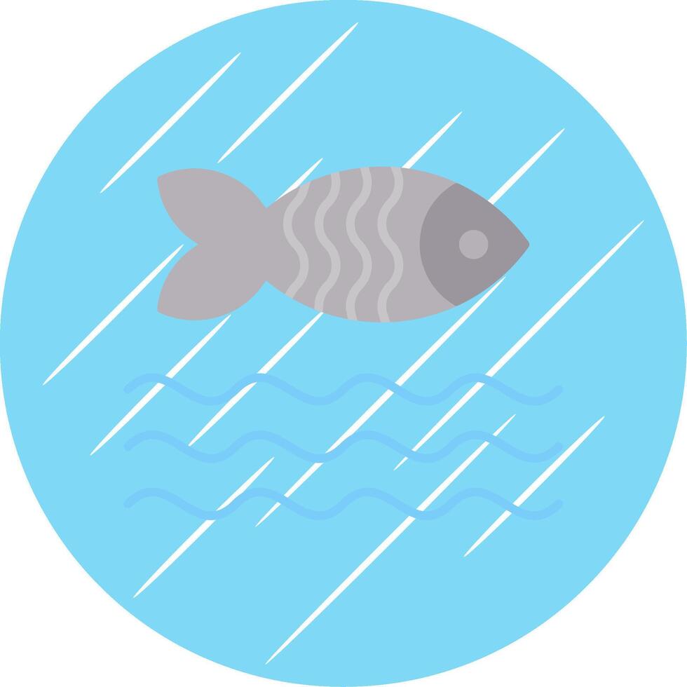 pescado plano azul circulo icono vector