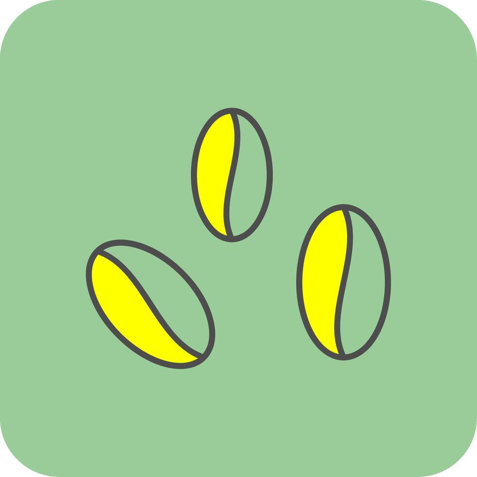 Beans Filled Yellow Icon vector