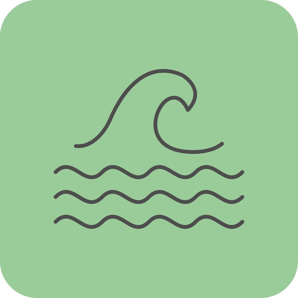 Wave Filled Yellow Icon vector