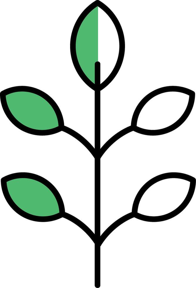Leaf Filled Half Cut Icon vector