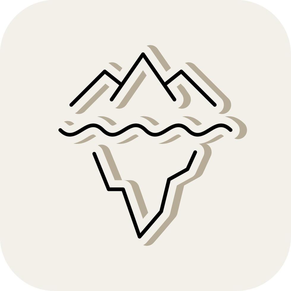 Iceberg Line Filled White Shadow Icon vector