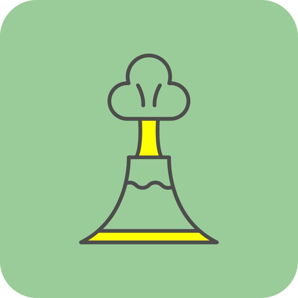 Volcano Filled Yellow Icon vector