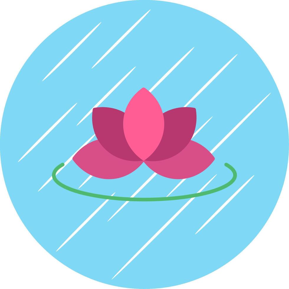 Lotus Flat Blue Circle Icon vector