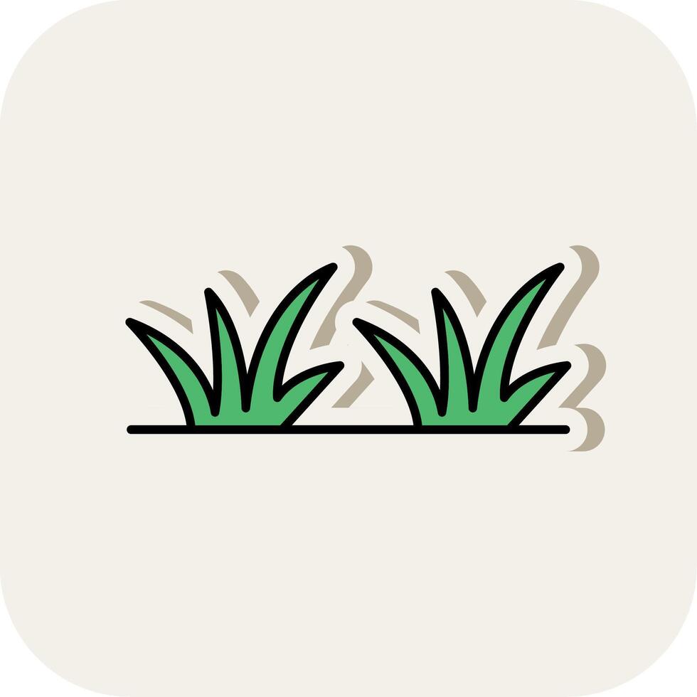 Grass Line Filled White Shadow Icon vector