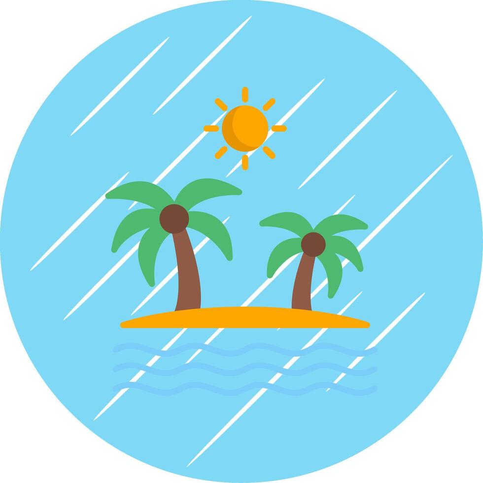 Island Flat Blue Circle Icon vector