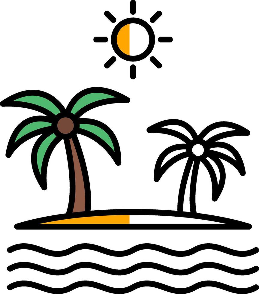 Island Filled Half Cut Icon vector