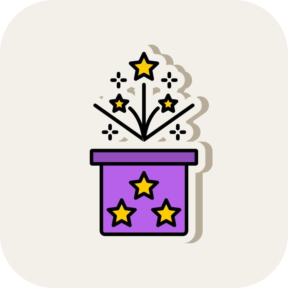 Magic Box Line Filled White Shadow Icon vector