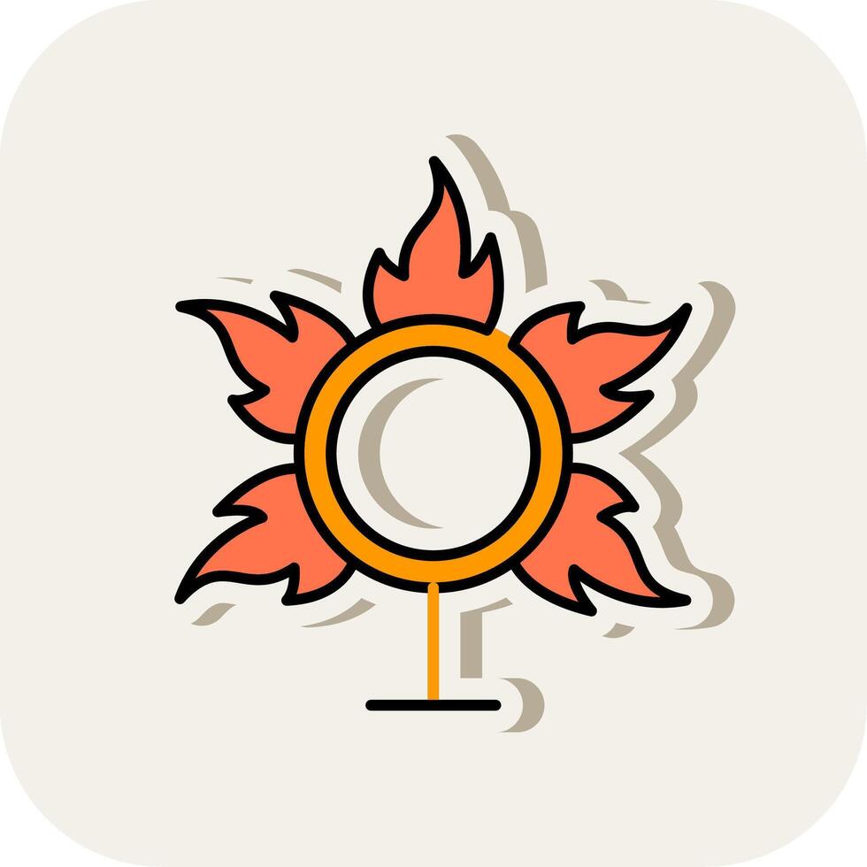 Ring Of Fire Line Filled White Shadow Icon vector