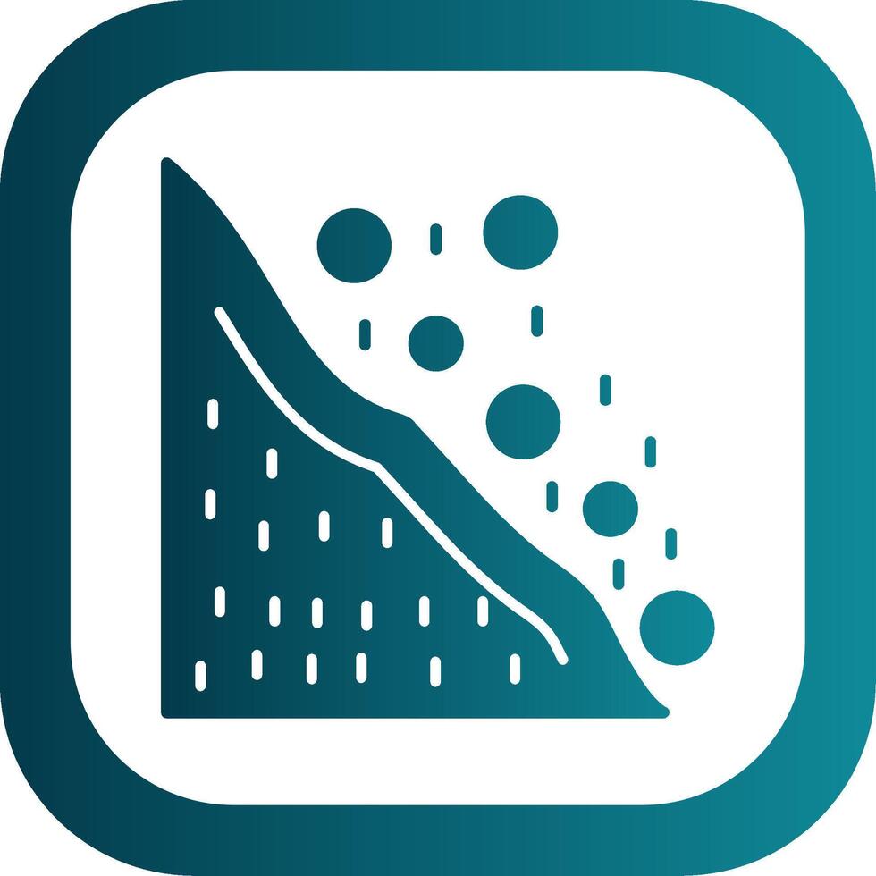 Snowslide Glyph Gradient Round Corner Icon vector