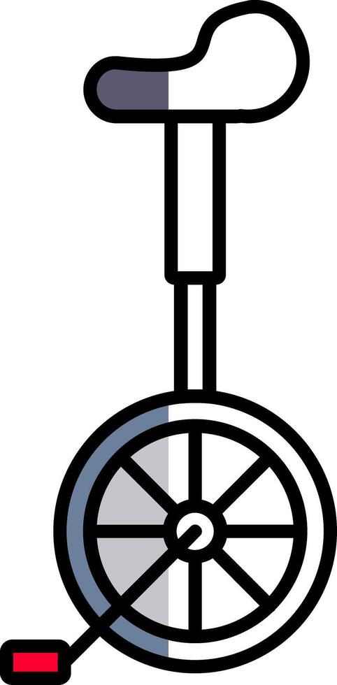 Unicycle Filled Half Cut Icon vector