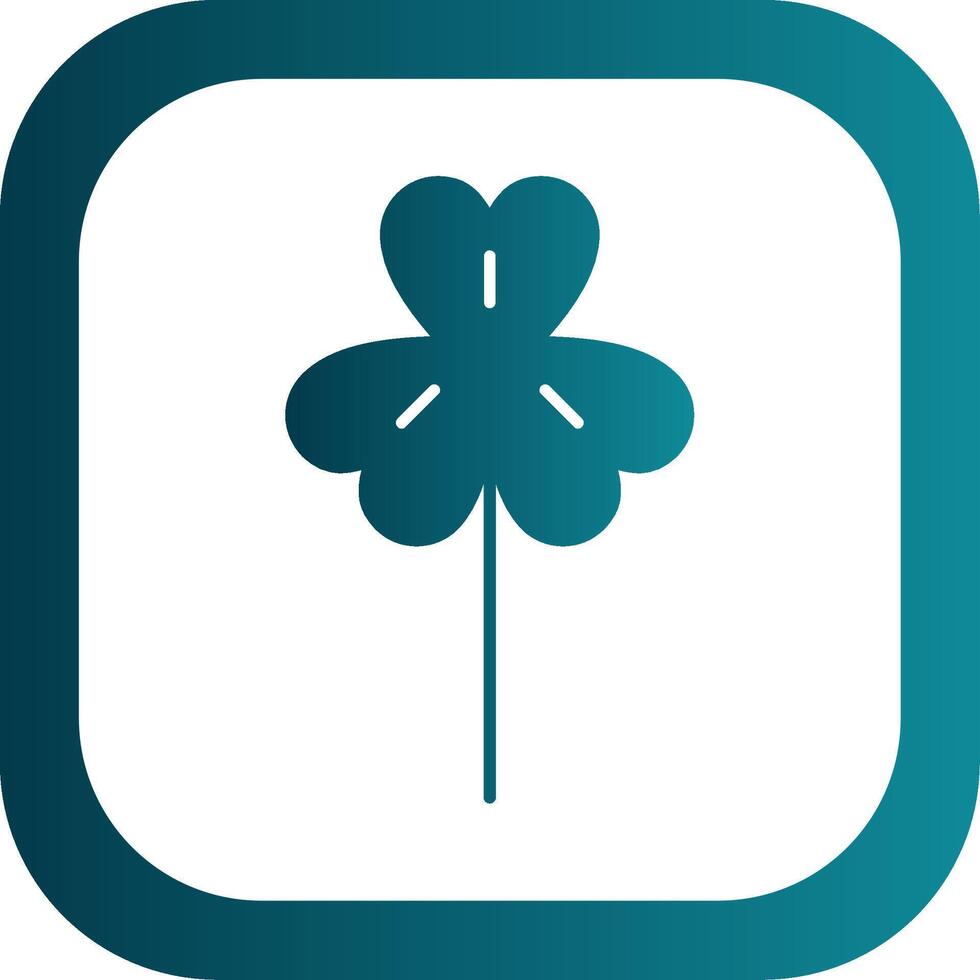 Clover Glyph Gradient Round Corner Icon vector