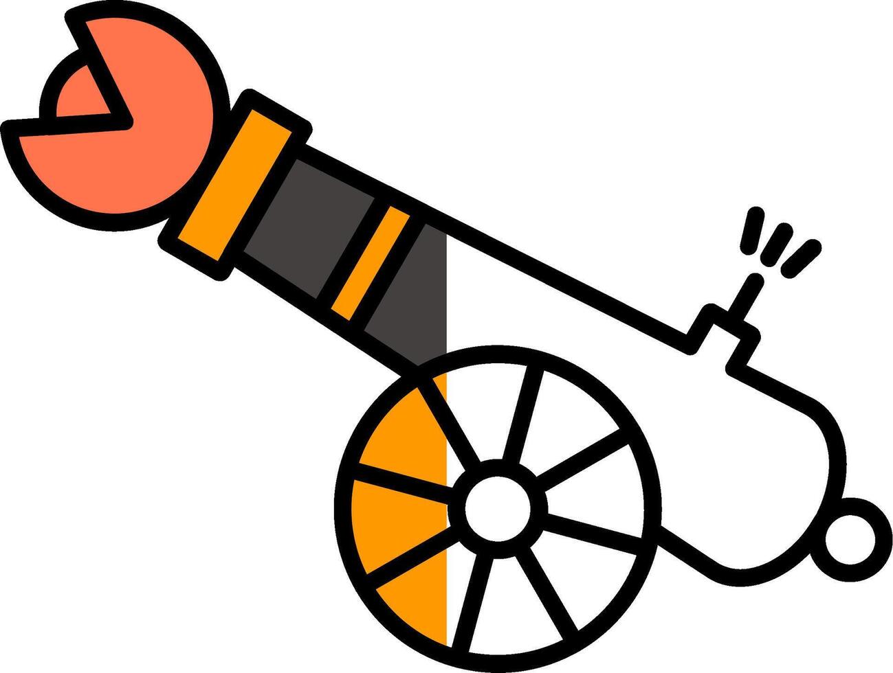 Human Cannonball Filled Half Cut Icon vector