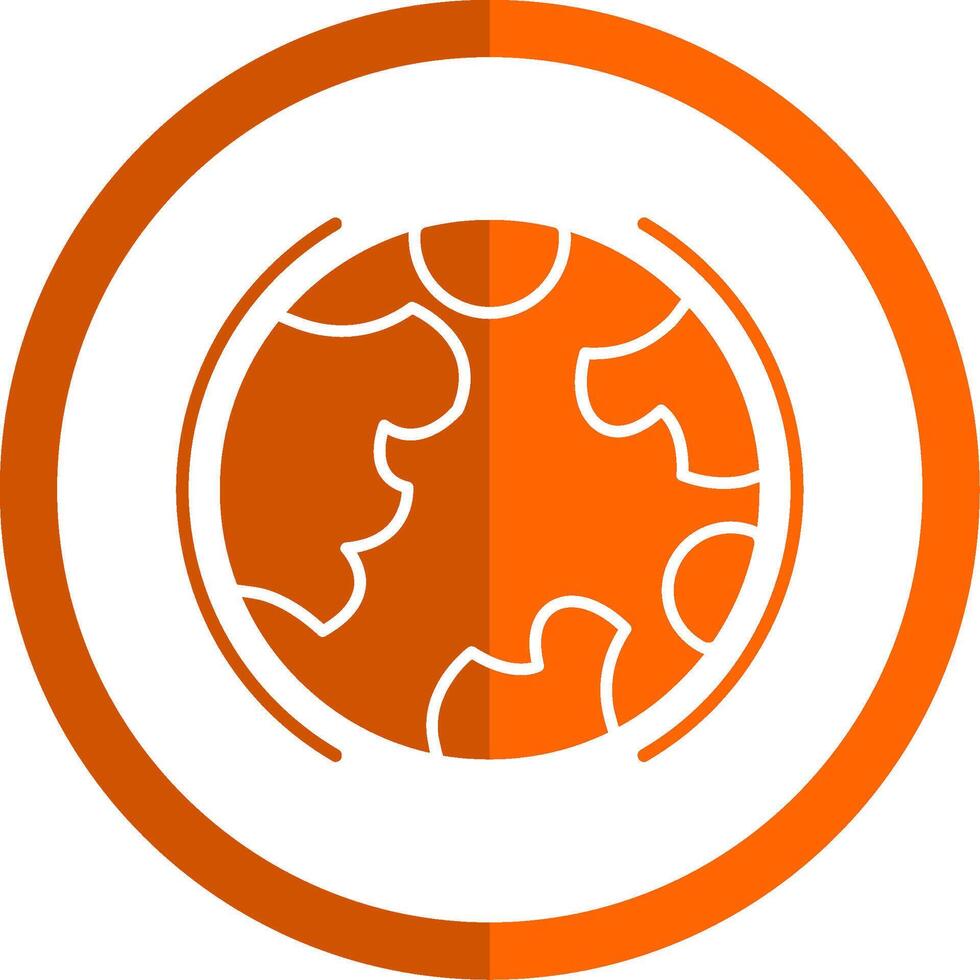 Earth Glyph Orange Circle Icon vector