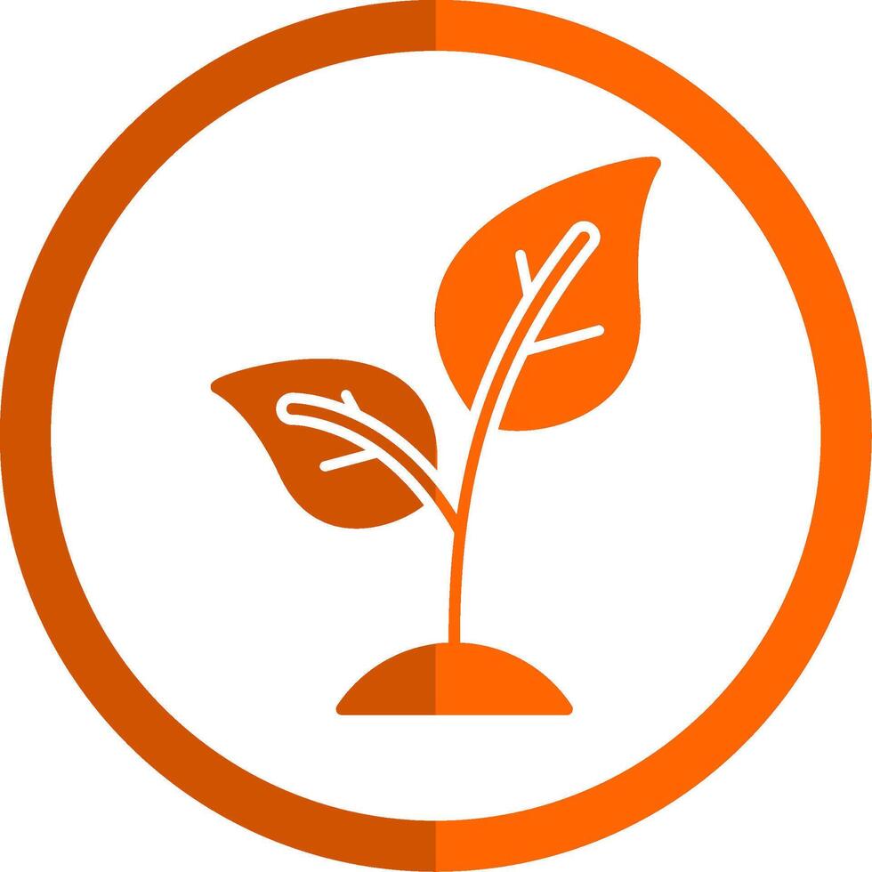 Sprout Glyph Orange Circle Icon vector