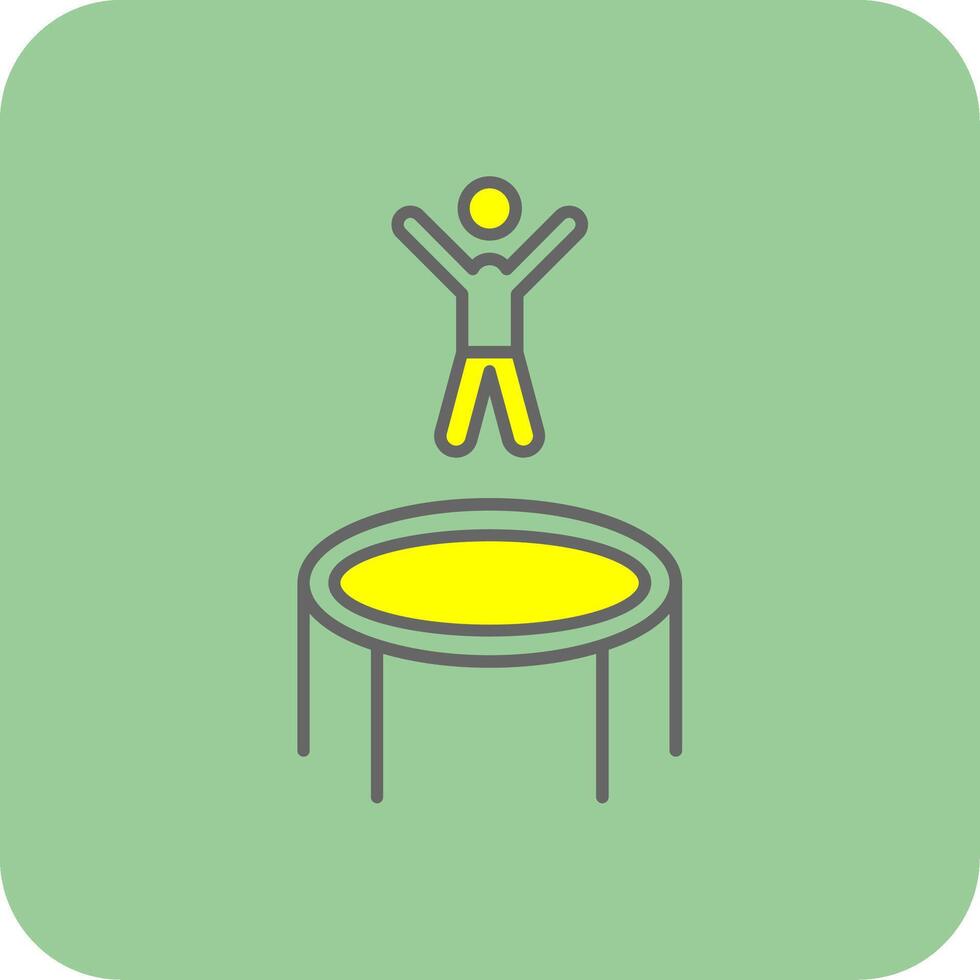 Trampoline Filled Yellow Icon vector
