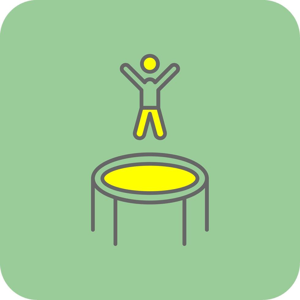 Trampoline Filled Yellow Icon vector