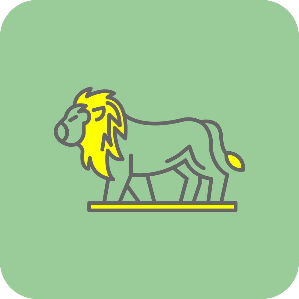 Lion Filled Yellow Icon vector