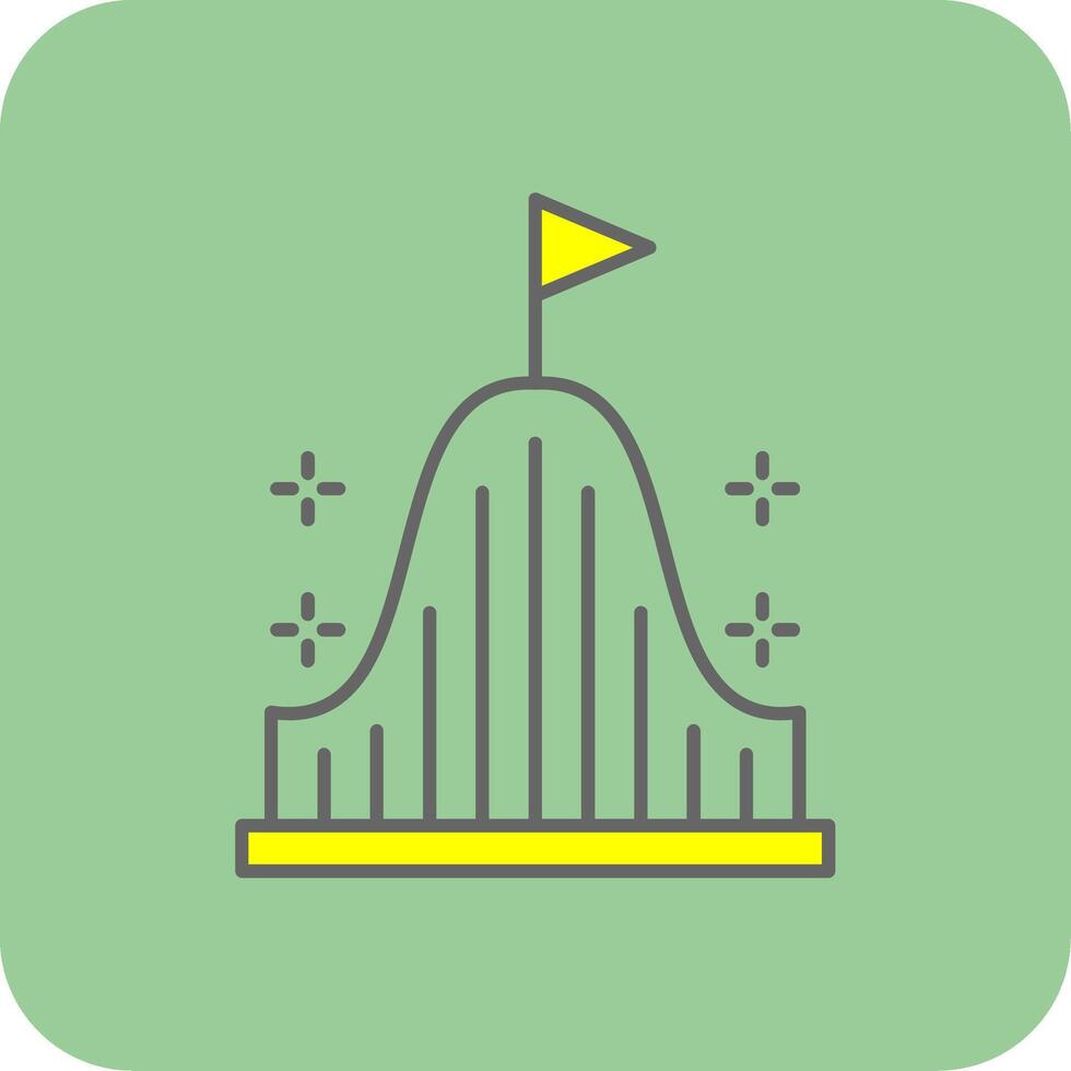 Roller Coaster Filled Yellow Icon vector