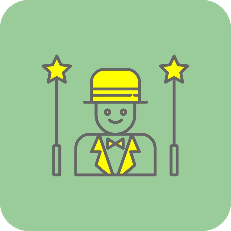 Magician Filled Yellow Icon vector