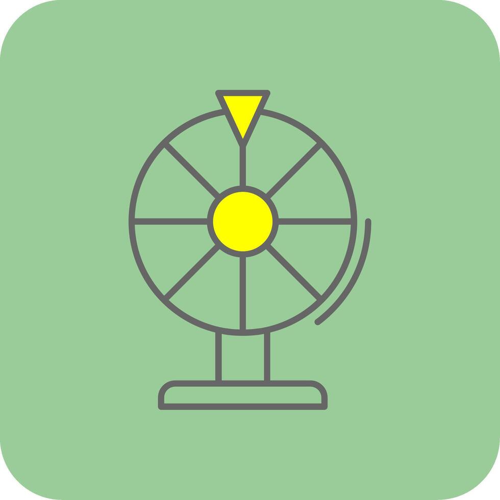 Wheel Of Fortune Filled Yellow Icon vector
