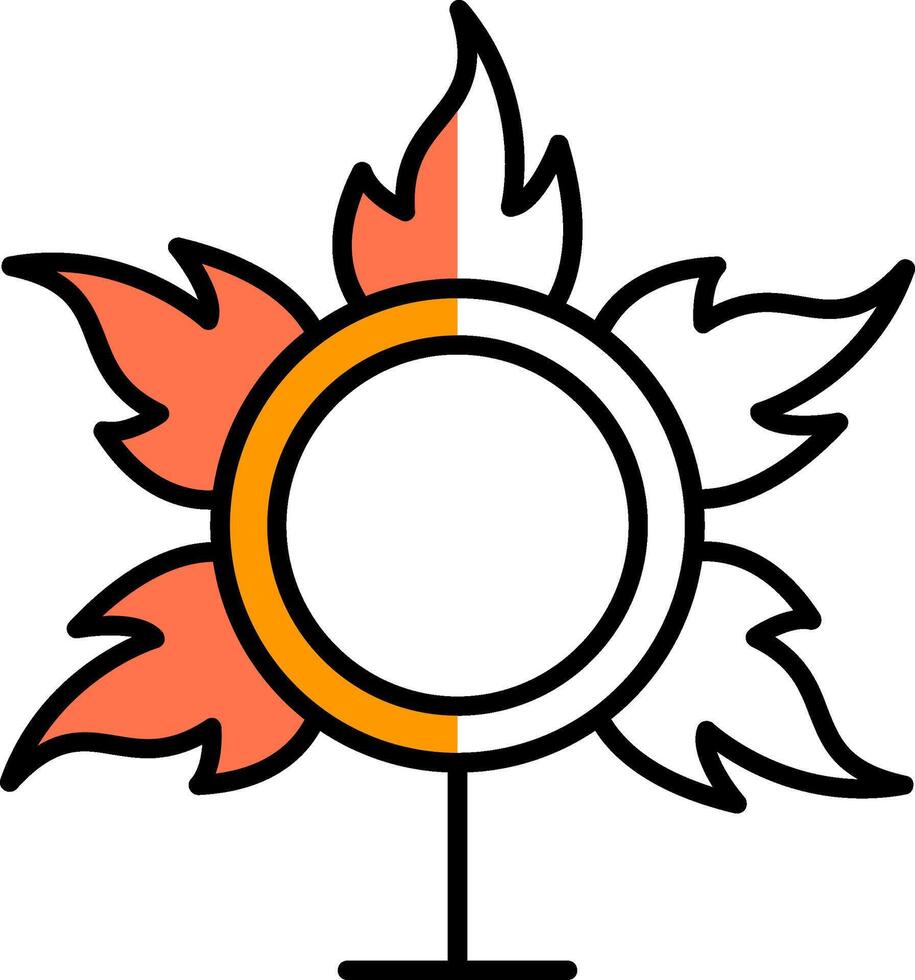 Ring Of Fire Filled Half Cut Icon vector