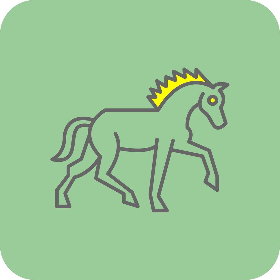 Horse Filled Yellow Icon vector