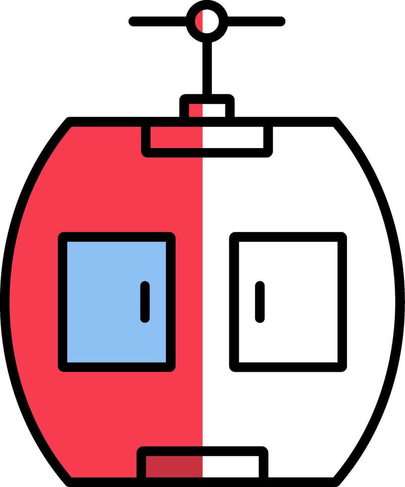 Gondola Filled Half Cut Icon vector