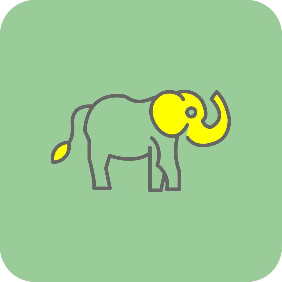 elefante lleno amarillo icono vector