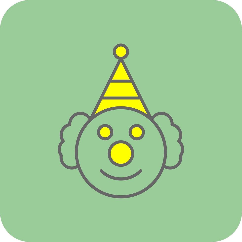 Clown Filled Yellow Icon vector