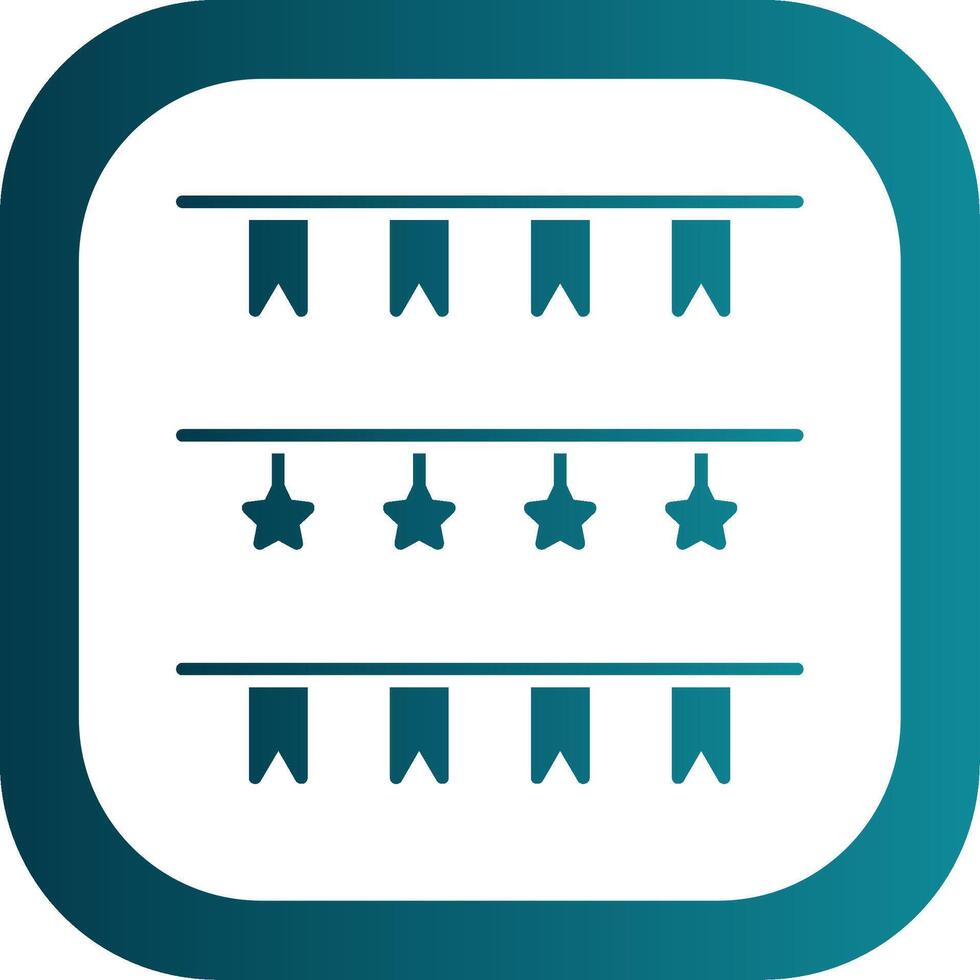 Garland Glyph Gradient Round Corner Icon vector