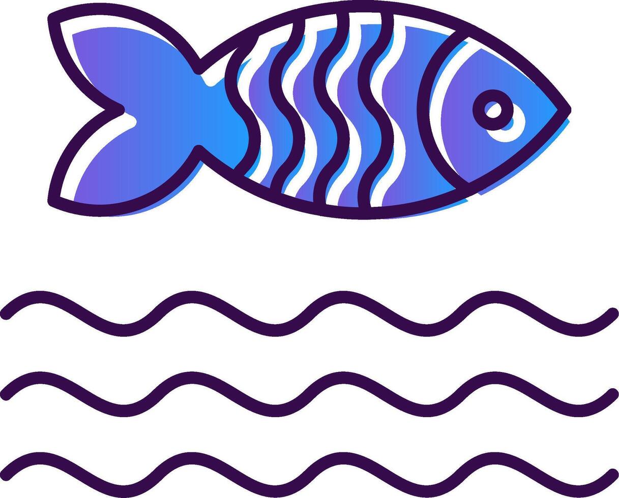 Fish Gradient Filled Icon vector