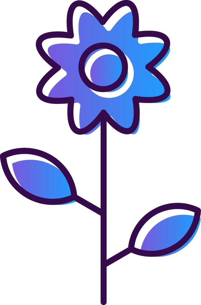 flores degradado lleno icono vector