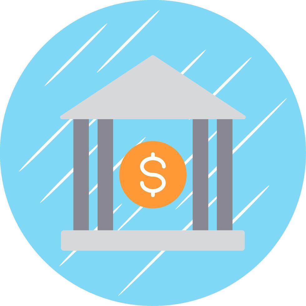 Bank Flat Blue Circle Icon vector