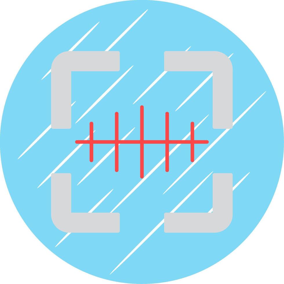 código de barras escáner plano azul circulo icono vector