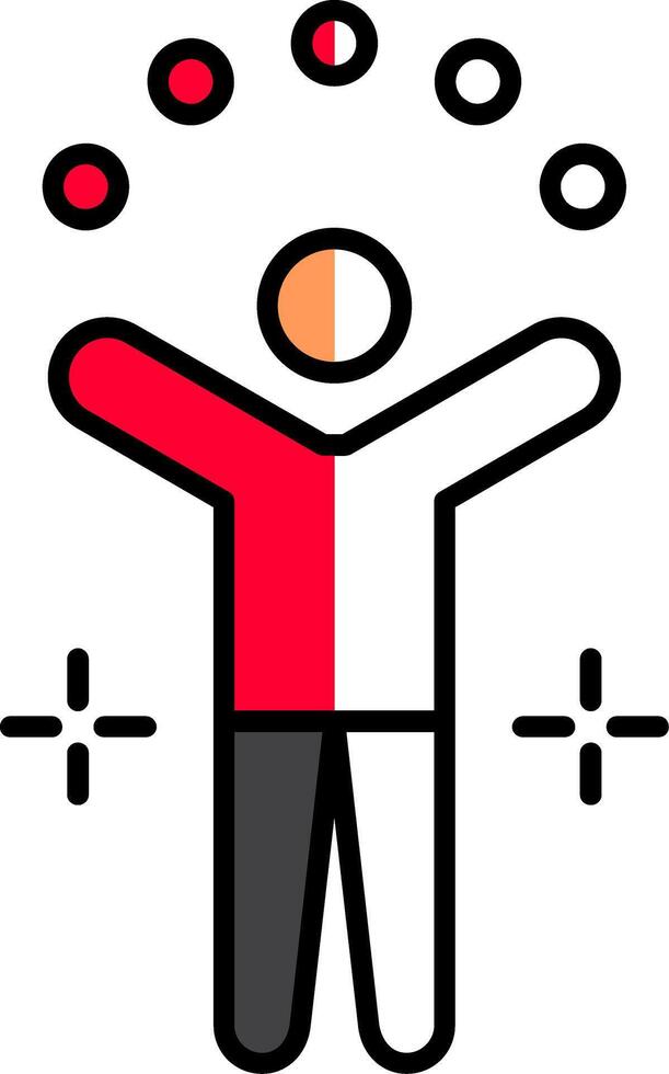 Juggling Ball Filled Half Cut Icon vector