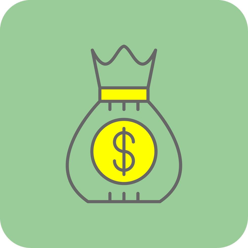 Dollar Sack Filled Yellow Icon vector