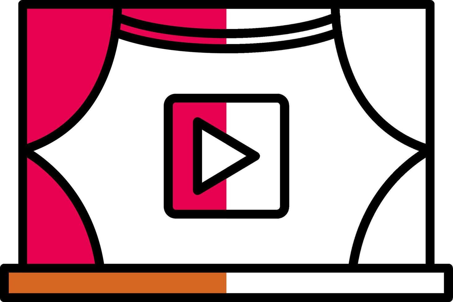 Theater Filled Half Cut Icon vector