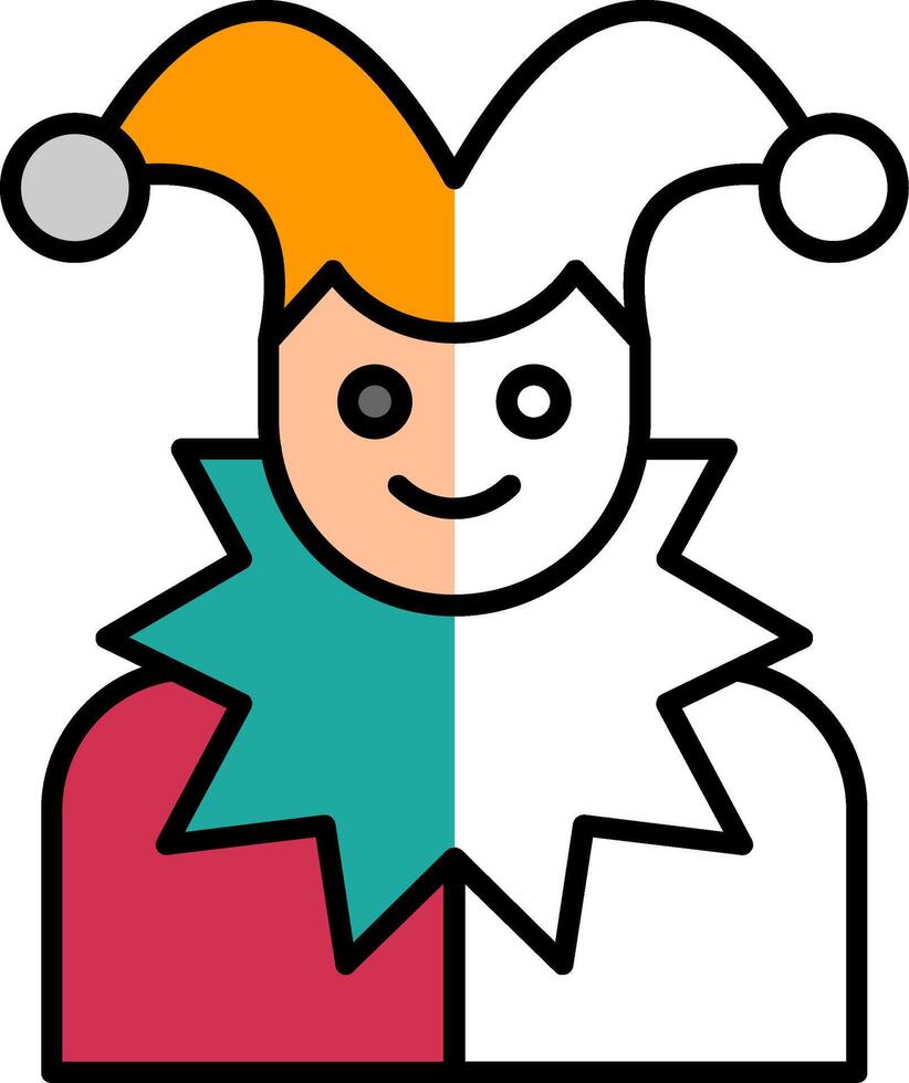 Jester Filled Half Cut Icon vector