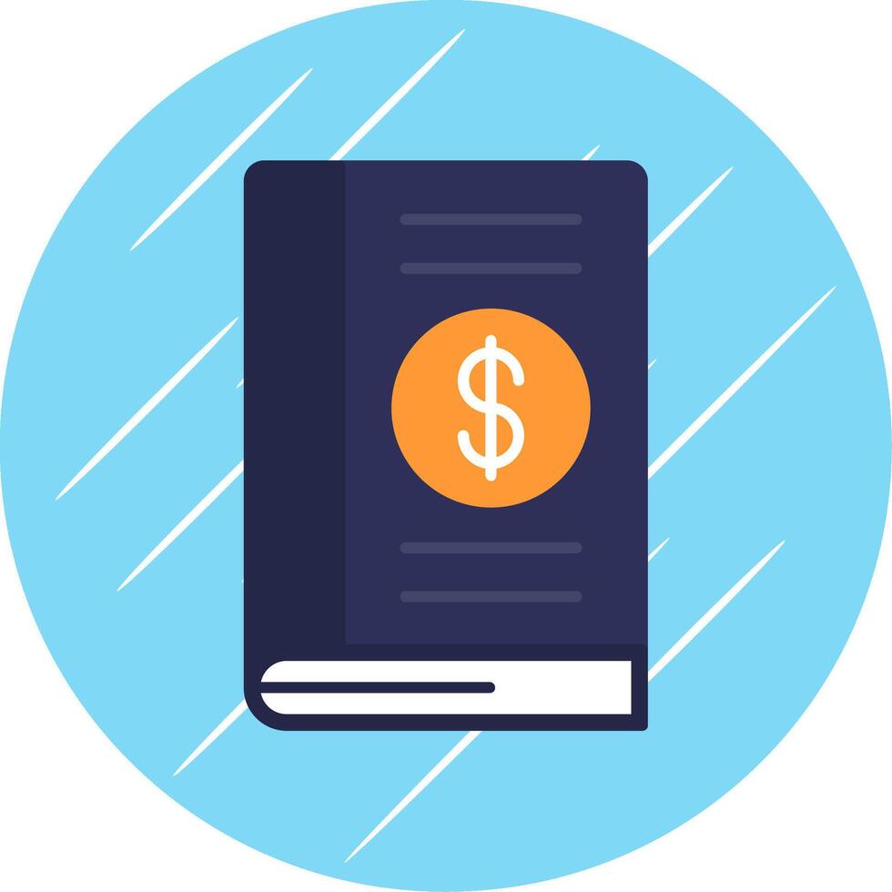Accounting Book Flat Blue Circle Icon vector