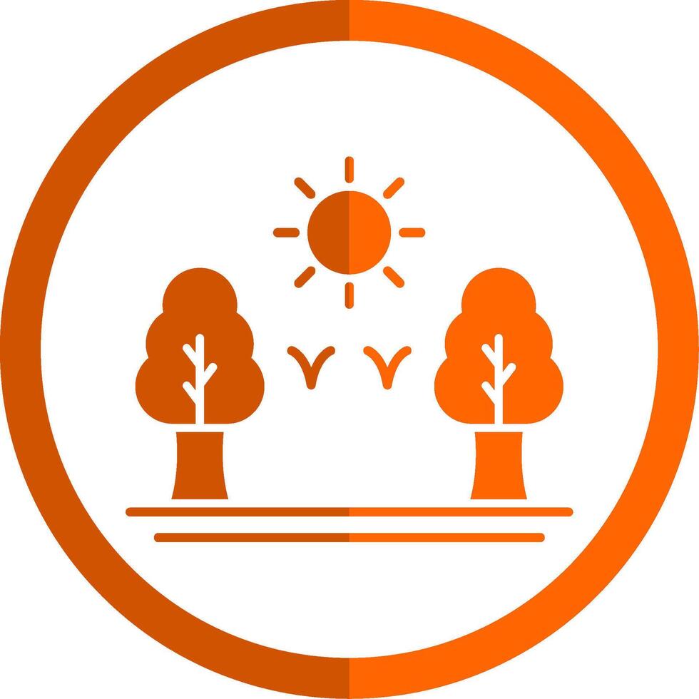 Forest Glyph Orange Circle Icon vector