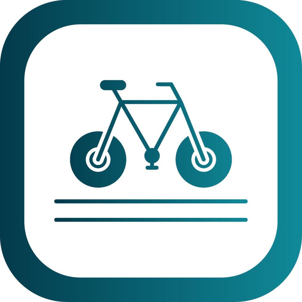 Bicyle Glyph Gradient Round Corner Icon vector