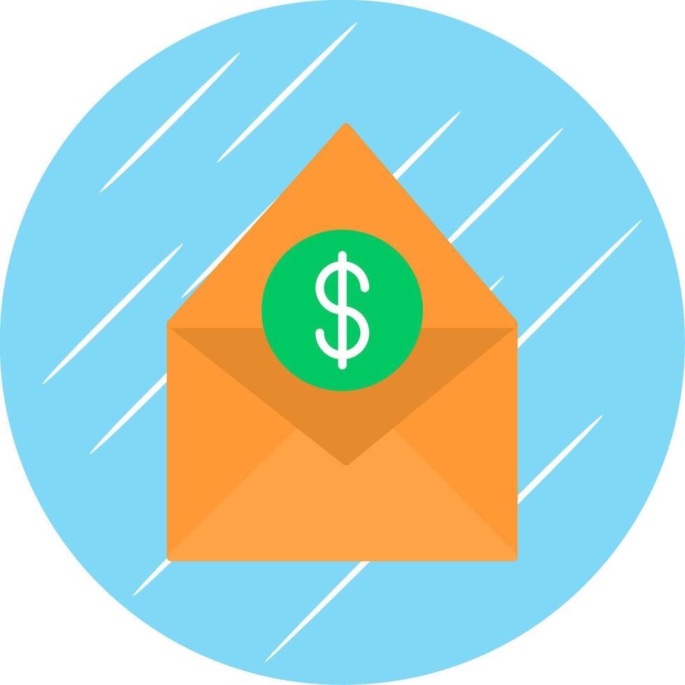 Salary Mail Flat Blue Circle Icon vector