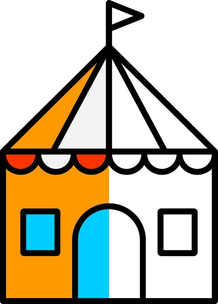 Circus Tent Filled Half Cut Icon vector