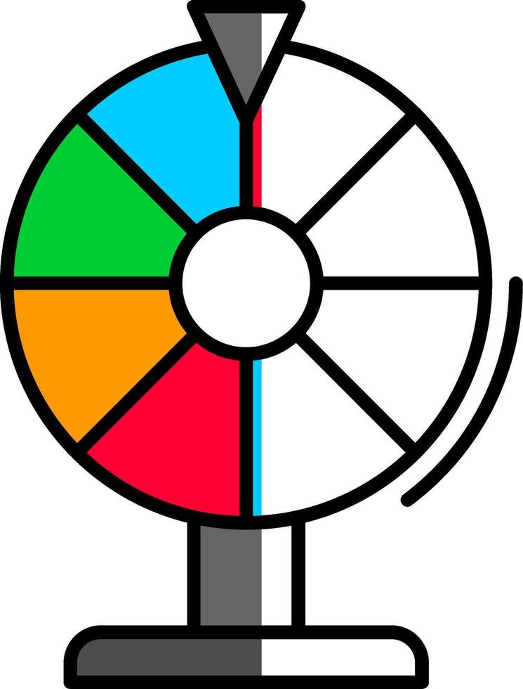 Wheel Of Fortune Filled Half Cut Icon vector